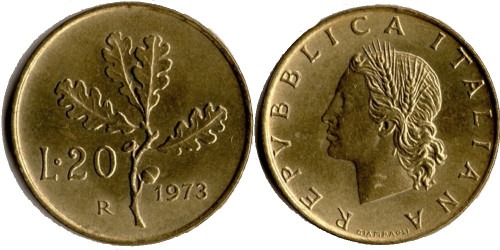 20 лир 1973 Италия