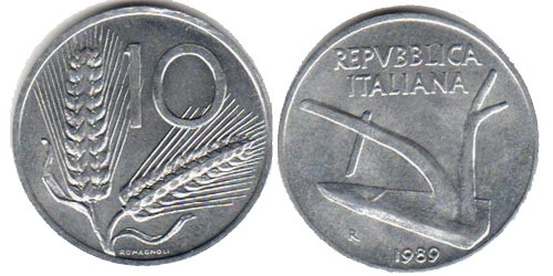 10 лир 1989 Италия