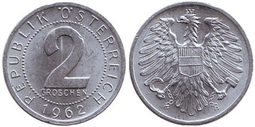 2 гроша 1962 Австрии