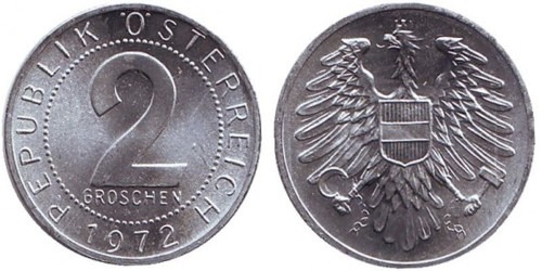 2 гроша 1972 Австрии