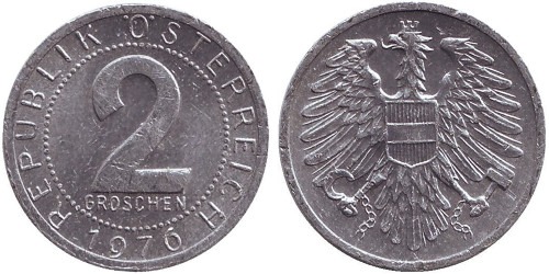2 гроша 1976 Австрии
