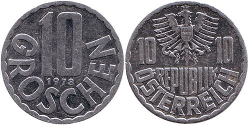 10 грошей 1978 Австрия