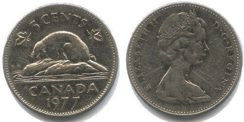 5 центов 1977 Канада