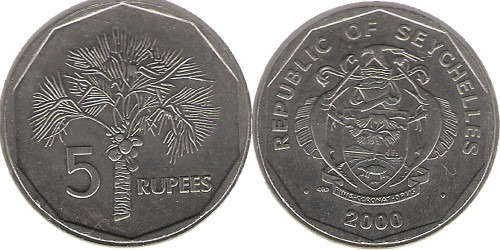 5 рупий 2000 Сейшельские острова