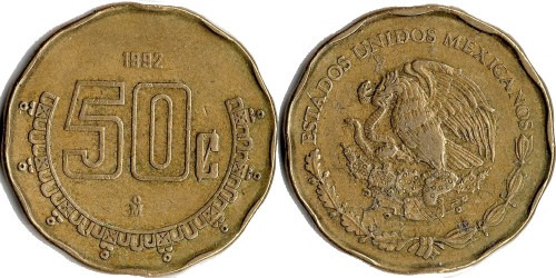 50 сентаво 1992 Мексика