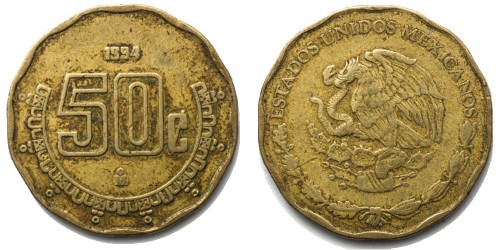 50 сентаво 1994 Мексика
