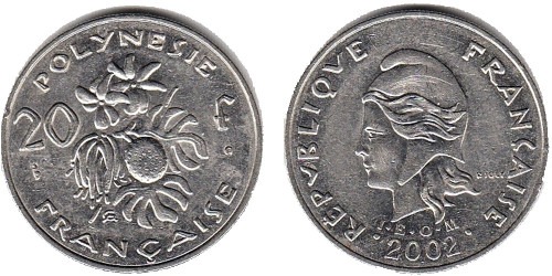 20 франков 2002 Французская Полинезия