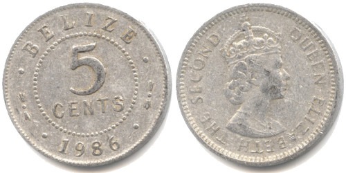 5 центов 1986 Белиз