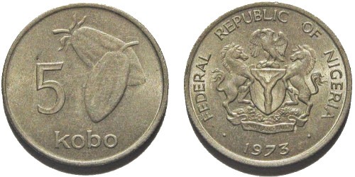 5 кобо 1973 Нигерия