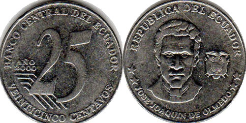 25 сентаво 2000 Эквадор