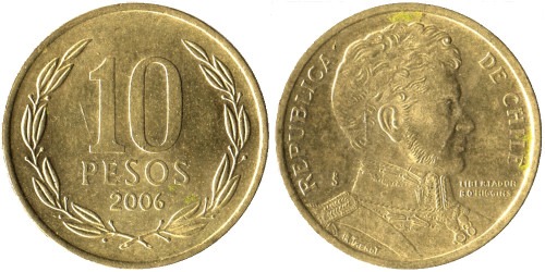 10 песо 2006 Чили