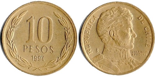 10 песо 1994 Чили