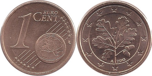 1 евроцент 2013 «А» Германия