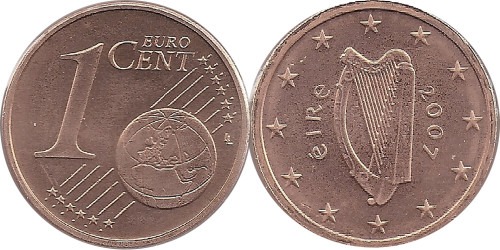 1 евроцент 2007 Ирландия
