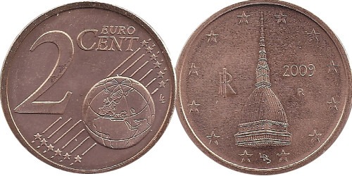 2 евроцента 2009 Италия