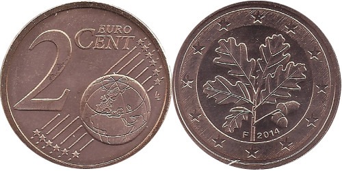 2 евроцента 2014 «F» Германия