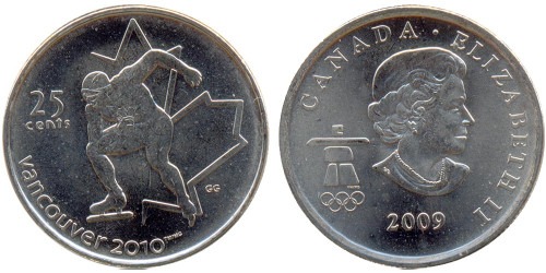 25 центов 2009 Канада — XXI зимние Олимпийские Игры, Ванкувер 2010 — Конькобежный спорт