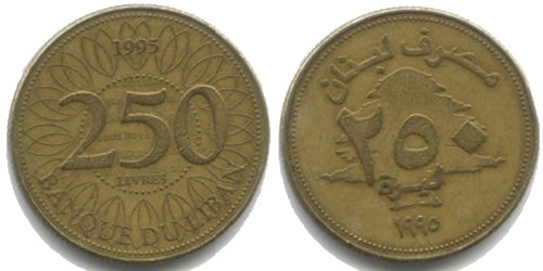 250 ливров 1995 Ливан