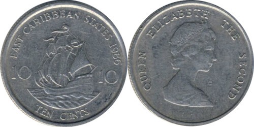 10 центов 1986 Восточные Карибы