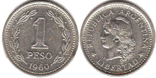 1 песо 1960 Аргентина