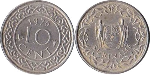10 центов 1976 Суринам