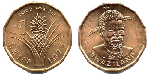 1 цент 1975 Свазиленд — F.A.O. — ФАО — Еда для всех