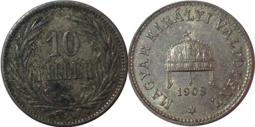 10 филлеров 1908 Венгрия