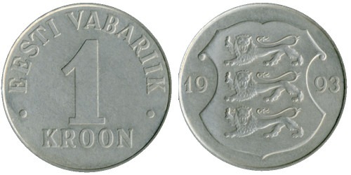 1 крона 1993 Эстония