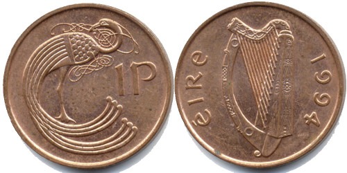 1 пенни 1994 Ирландия