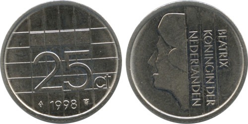 25 центов 1998 Нидерланды
