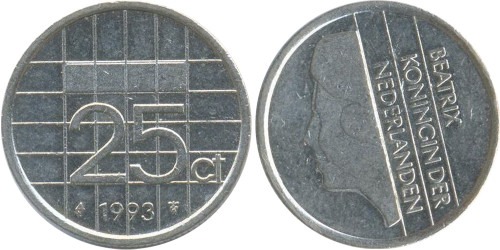 25 центов 1993 Нидерланды