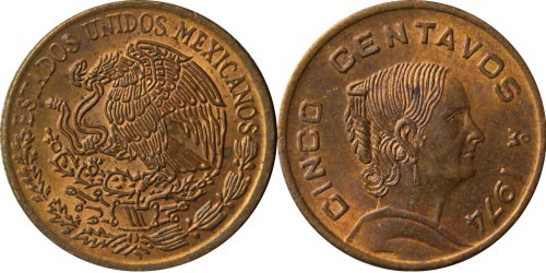 5 сентаво 1974 Мексика