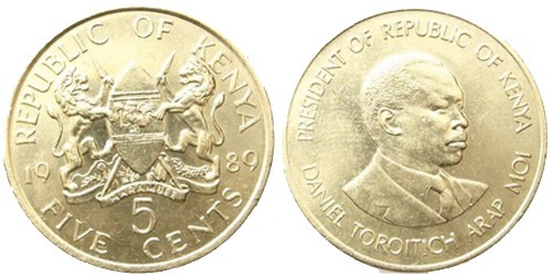 5 центов 1989 Кения
