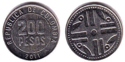 200 песо 2011 Колумбия