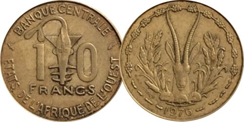 10 франков 1976 Западная Африка
