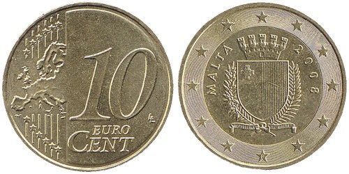 10 евроцентов 2008 Мальта