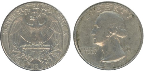 25 центов 1974 США
