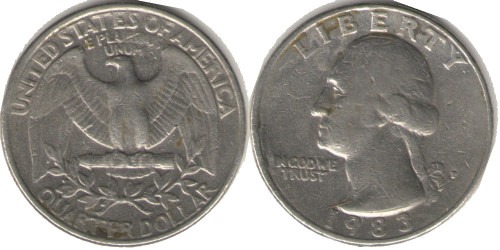 25 центов 1983 P США