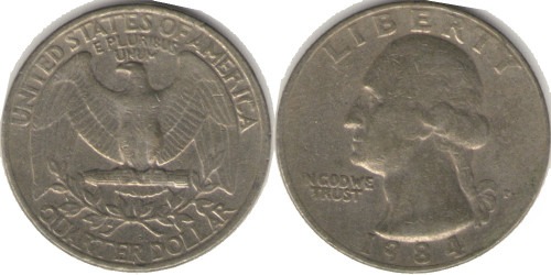 25 центов 1984 P США