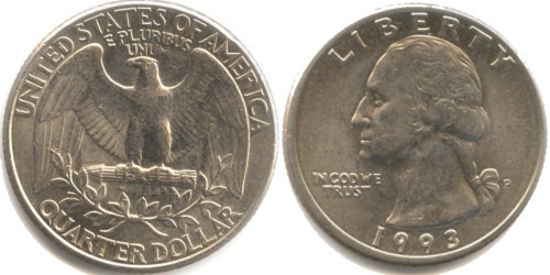 25 центов 1993 P США