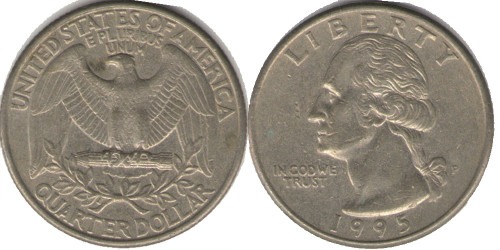 25 центов 1995 P США