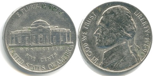 5 центов 1989 D США
