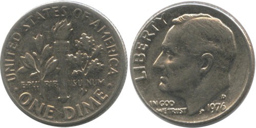 10 центов 1976 D США