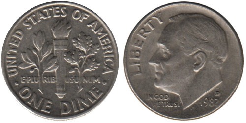 10 центов 1982 D США