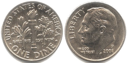 10 центов 2002 P США