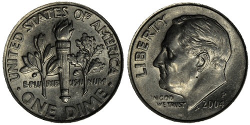 10 центов 2004 P США
