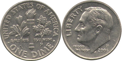 10 центов 2005 P США