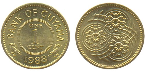 1 цент 1988 Гайана