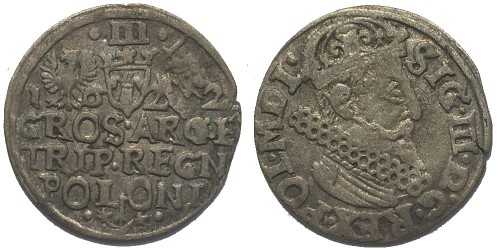 3 гроша (трояк) 1622 Польша