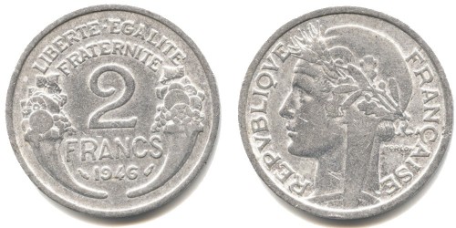 2 франка 1946 Франция